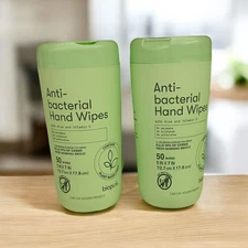 Set of Biopure Anti-Bacterial Hand Wipes Witb Aloe & Vitamin E, 50 ct. x2.
