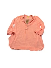 Francesca’s Sheer Peach Button Up NWT Medium 
