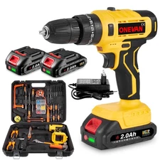 21V Power Drill Set with LED Digital Display, 118PCS Cordless Drill Kit with ...