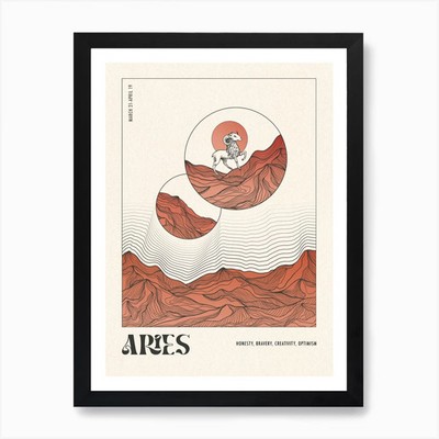 Widder Sternzeichen Sternzeichen Kunstdruck gerahmt Wandbild Poster Leinwanddruck Bild