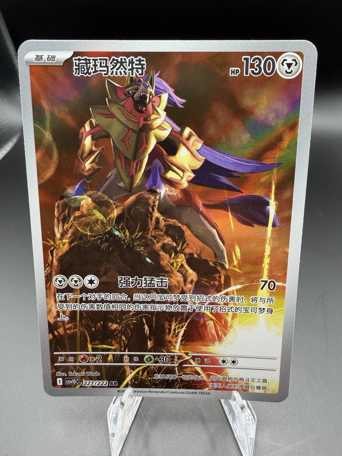 Pokémon TCG S-Chinese Zamazenta CSV10C 227/222 AR Holo Card NM