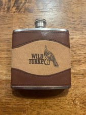 Vtg Wild Turkey Bourbon Stainless Steel Hip F...