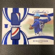 2025 Panini Flawless KUMAR ROCKER Rookie Dual Patch Sapphire #15/15 Bookend TX