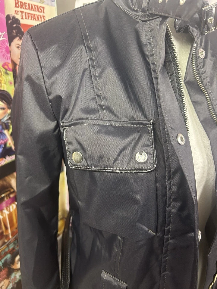 BELSTAFF Gold Label Moto Biker Womens Small Trialmaster Leather Belted Black - Image 4 of 4