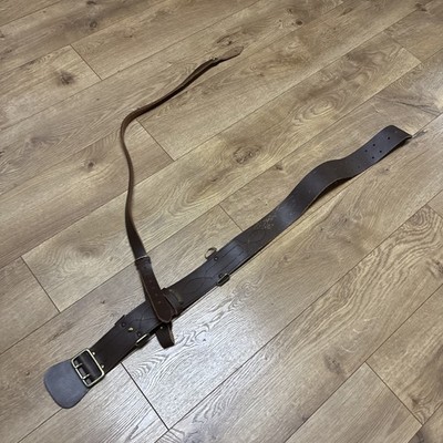 Sam Browne Sz 34 Belt Crossover Shoulder Strap Genuine Leather British Military
