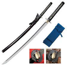 Cold Steel Katana 29-1/4" Carbon Steel Blade Sword Ray Skin Handle Wood Scabbar