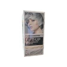 LOT of 2 KISS Lift Up ICE Complete Bleach & Tone Kit Gray Silver Hair Color NEW