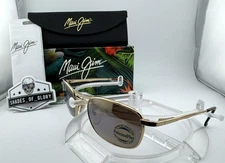MAUI JIM SEXTANT MJ 152-16 GLOSS GOLD W/ HCL BRONZE POLARIZED SUNGLASSES VINTAGE