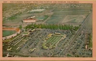1949 Air Aerial View Farmers Market Third & Fairfax Los Angeles CA ...