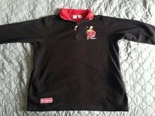 Disney Plus XL Winnie The Pooh Bear Bee Black Red Fleece Pullover Quarter Zip EC