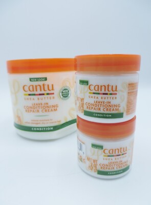 CANTU SHEA BUTTER LEAVE IN REPAIR CREAM 16 OZ WITH TRAVEL 2 OZ 3 PCS