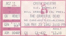 GRATEFUL DEAD TICKET 05-23-1982 GREEK THEATRE JERRY GARCIA BOB WEIR PHIL LESH