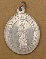 Rzadkość - Duży stary medalion pielgrzymów - Nossa Senhora Luzia - Lucia - (AW05b)