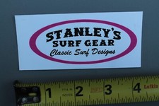 Stanley's Surf Gear Classic Surf Design Red White V68b Vintage Surfing STICKER