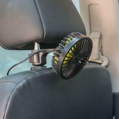 Desk or Car Headrest Fan USB Powered Powerful 3-Speed Auto SUV Backseat Fan.