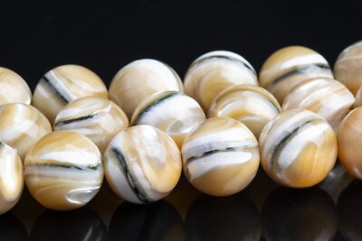 Natural Beige Trochidae Shell Beads Grade AAA Round Loose Beads 8-9/9-10/12-13MM