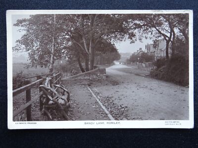 Stockport ROMILEY Sandy Lane zeigt MASSGESCHNEIDERTE BANK um 1920 RP Postkarte von Thompson