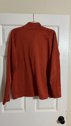 REI Men's Quarter Zip Orange Pullover Jacket Long Sleeve - Picture 3 of 4