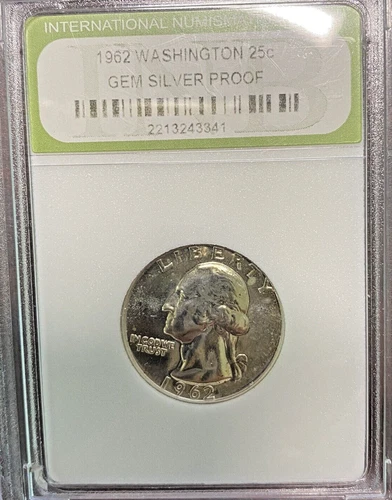 1962 Washington Quarter 25C International Numismatic Bureau Gem Proof Silver