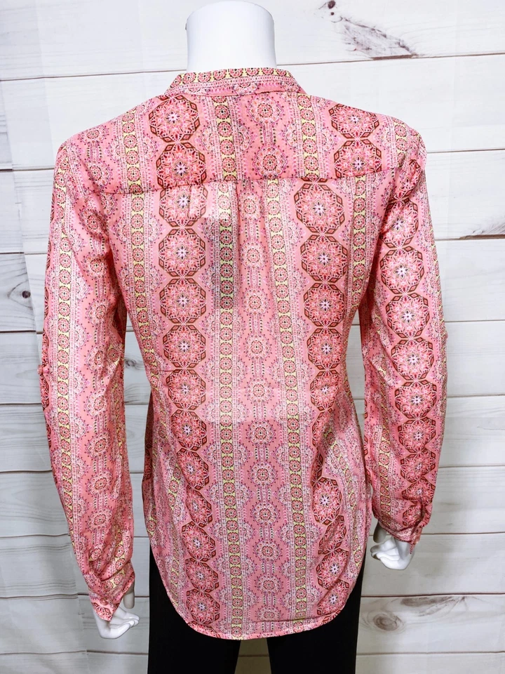Kut From The Kloth Womens Blouse Size XS Pink Button Up Long Sleeve Pocket - Image 4 of 4
