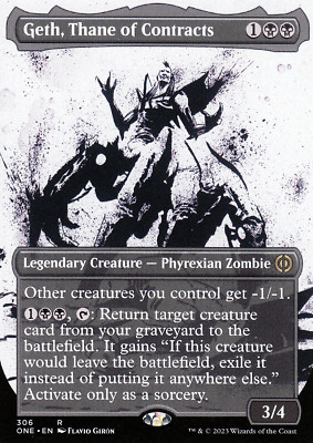 Geth, Thane of Contracts V.1  FOIL Borderless Phyrexia: All Will Be One MTG