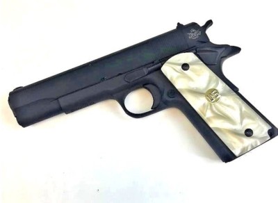 1911 fits COLT & Clones Grips IMOP MOTHER OF PEARL GRIPS w/Gold US Medallion