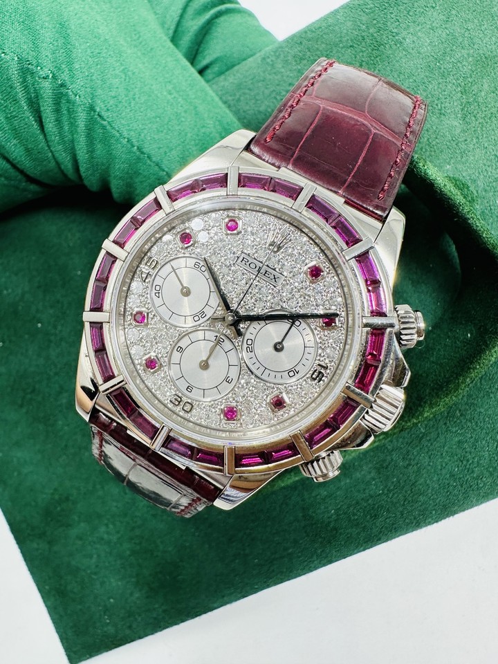 Rolex Daytona 16589 Zenith Ruby Bezel & Pave Diamond Dial Limited 1 of ...