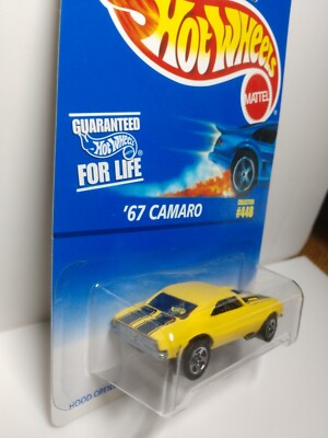 1996 HOT WHEELS '67 CAMARO Card #448 YELLOW With Opening