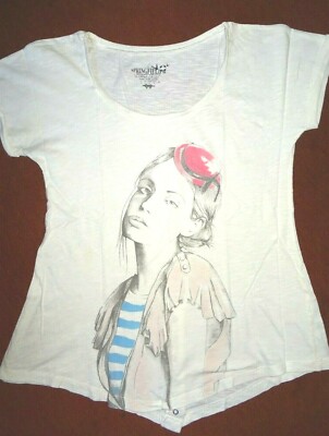 Stylishes Shirt v. SPRINGFIELD UK - Gr. M - figürliches Motiv geknöpfter Schlitz