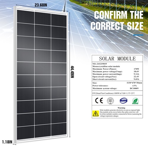 300W Solar Panel Kit 12V with Mounting Brackets Controller Caravan RV Camper Van - Picture 8 of 20
