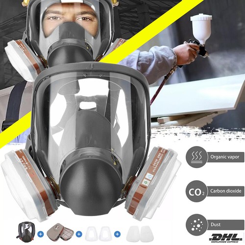 Staubmaske Gasmaske Lackiermaske Atemschutz Vollmasken + Filter Wiederverwendbar - Bild 9 von 20