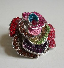 Women's Rhinestone Flower Multicolor Stretch Band Fashion Dressy/Casual Ring