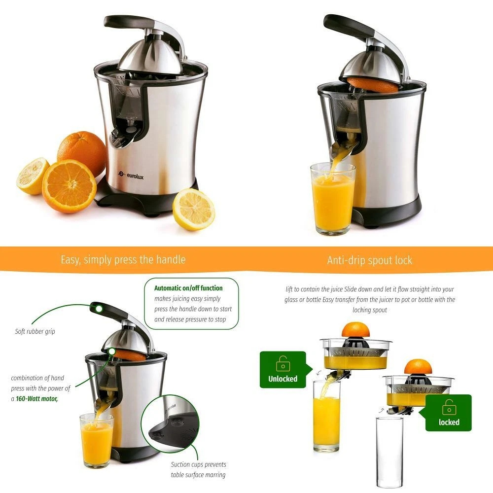 Eurolux Electric Citrus Juicer Squeezer, For Orange, Lemon,, 43 OFF