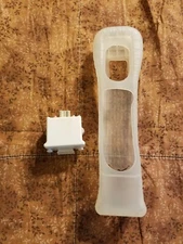 White Motion Plus Adapter w Sleeve OEM NINTENDO WII Genuine Official Cover