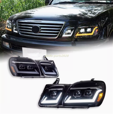 For Lexus LX470 LED DRL Left + Right Headlights Projector Assembly