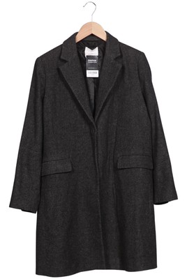 MANGO Mantel Damen Jacke Parka Gr. L Wolle Baumwolle Grau #itc811x