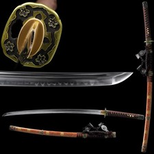 41'' Handmade Japanese Authentic Tachi Sword T10 Steel Clay Tempered Katana