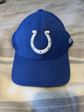 Indianapolis Colts Hat Cap Stretch Flex Fit OSFA Blue Plain Logo VTG Y2K Reebok