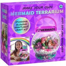 Make Your Own Light-Up Mermaid Terrarium Kit for , Mermaid Gifts for Girls Ag...