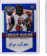 Lorenzo Mauldin RC 2015 Panini Prizm Collegiate Draft Picks Blue SP 05/75 Auto