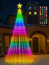9FT Smart RGB LED Christmas Tree Lights Outdoor, 460 Leds Cone Shaped Christmas