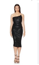 Nookie Midi one shoulder Stretch sequin dress size small