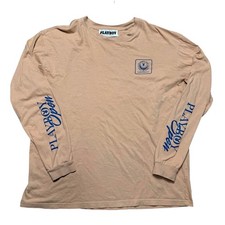 Playboy Golf Hall of Fame Larchmont Long Sleeve T Shirt Tan Mens XL