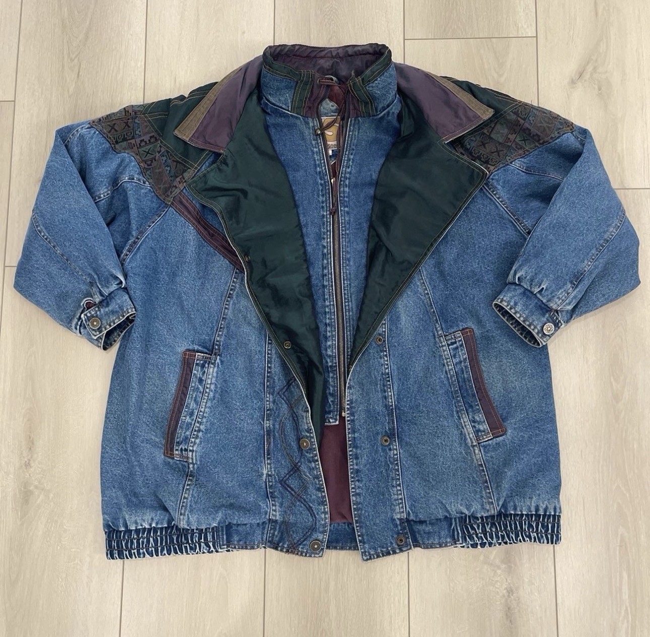 VTG RARE Current Seen Multi-Colored Oversized Den… - image 1