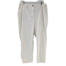 J Jill Ivory Straight Leg Mid Rise Lightweight Cotton Blend Pants Size 12 34x26