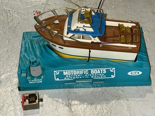 VINTAGE 1967 IDEAL BATTERIEBETRIEBENES MOTORISCHES BAILERBOOT WIE ABGEBILDET UNGETESTET