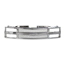 Grille For 1994-99 Chevrolet K1500 C1500 Chrome For Models with Dual Headlights