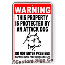 Guard Dog On Duty Sign Beware of Dog Dogs Will Bite Attack Dog Do Not Enter