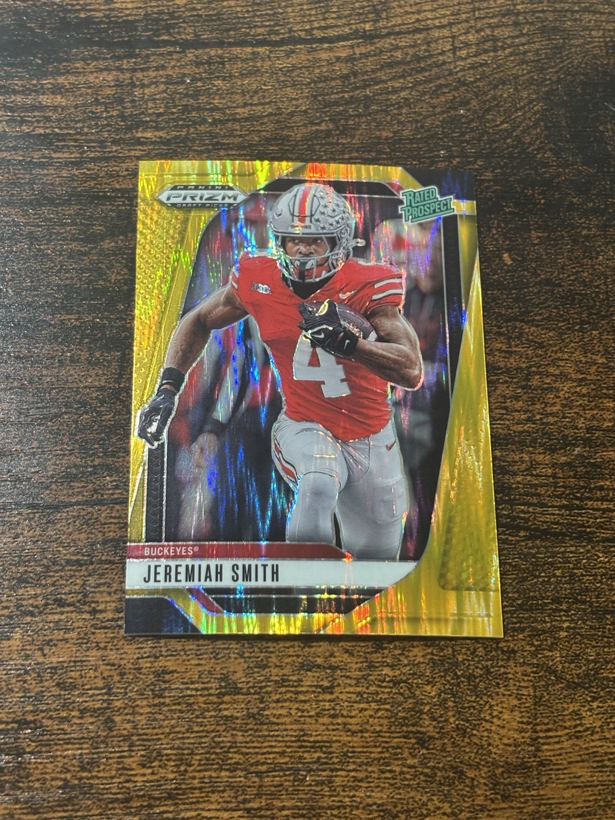 2025 Panini Prizm Draft Picks Jeremiah Smith Gold Flash Rated Prospect #/49 RC