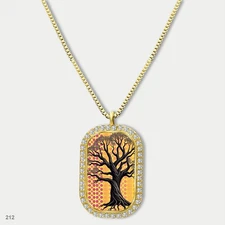 Amazing Colorful Tree of Life Pendant Necklace Chain Image Dog Tag Chain Gift De